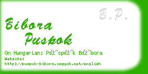 bibora puspok business card